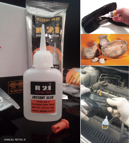 R-21 Instant Glue 20g Super Adhesive Strong Metal Rubber Leather Cyanoacrylate AXIA